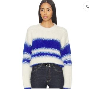 MOTHER The Crop Jumper in Blurred Lines Blue